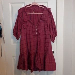 Free People dusty rose baby doll dress with slip